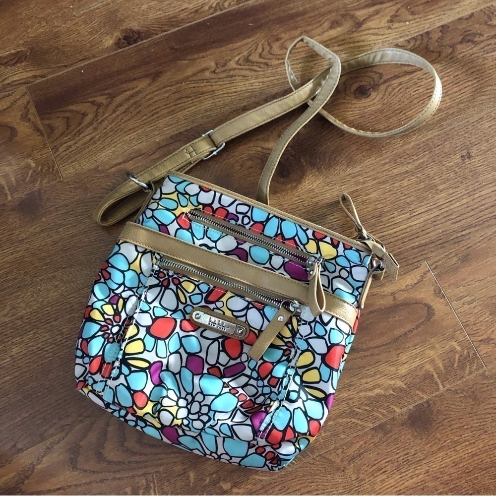 Nicole Miller New York floral pattern crossbody purse
